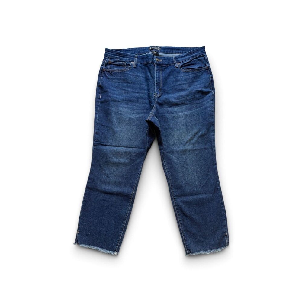 Nanette Lepore Jeans Womens 18 Belle High Rise Skinny Leg Cropped Denim